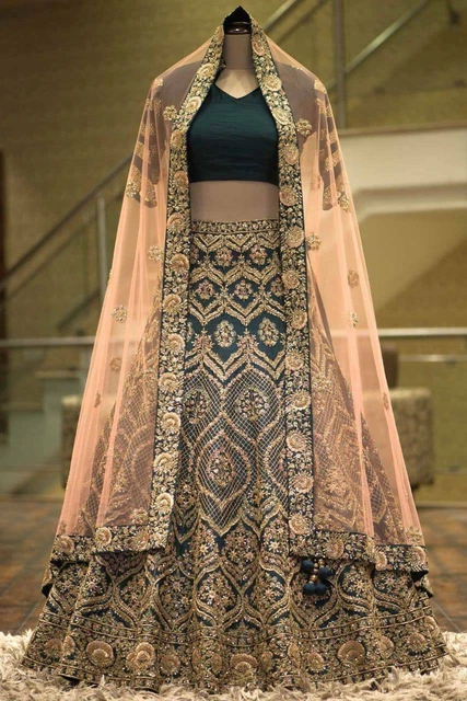 Fastival women Lehenga Choli Indian Ethnic Wedding Wear Lengha Chunri Set Sari