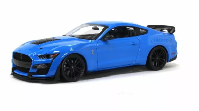 Maisto 2020 Ford Mustang Shelby GT500 Die Cast Car Model 1:18 Scale Blue New