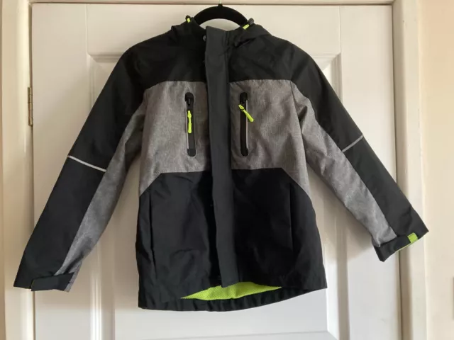 Giacca con cappuccio ragazzo nero e grigio - età 7-8 anni - tu - in perfette condizioni