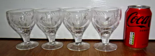 Set Of 4 Signed Stuart Crystal ELGIN 200 ml. Wine Goblets Glasses ~ Excellent