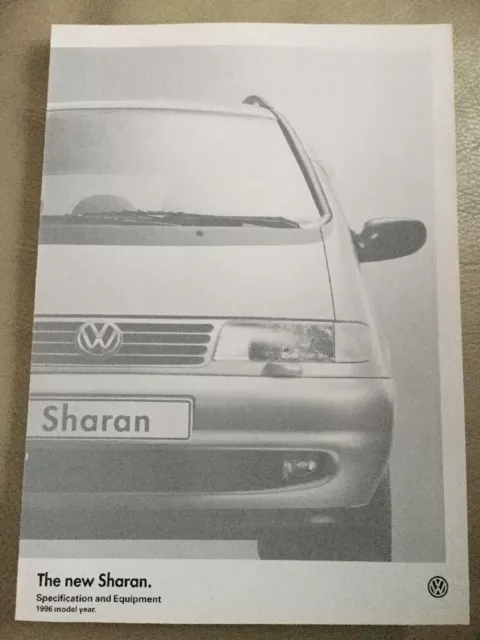Volkswagen VW Sharan Specification and equipment Guide - 1996