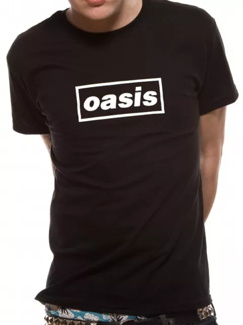 Oasis T Shirt Black Logo Definitely Maybe Official Licensed Black Mens Tee NEW