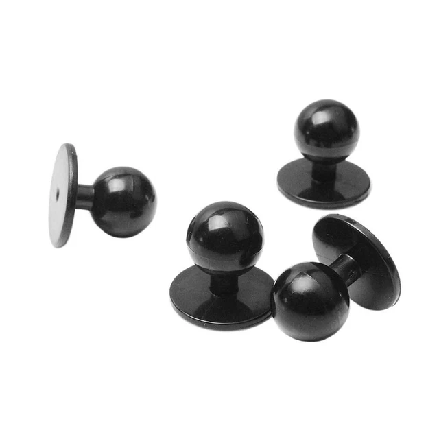 30Pcs Pack Black Plastic Chef Coat Stud Button Round Movable Jacket Chef