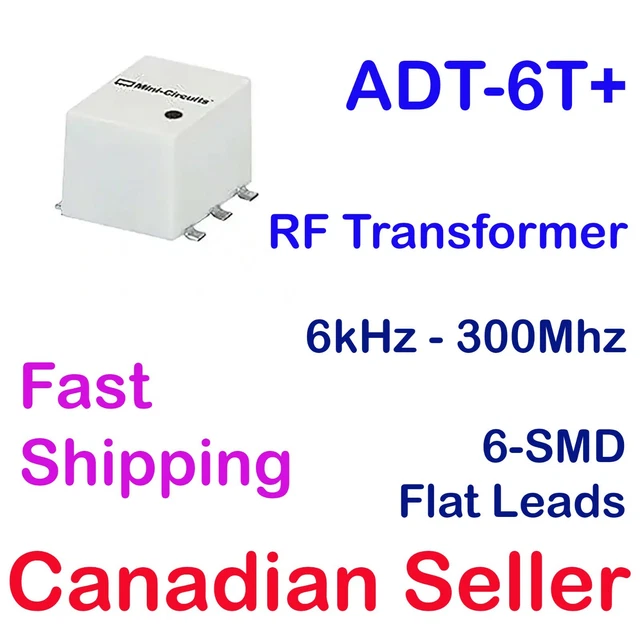 ADT4-6T+ RF Balun Transformer 6kHz-300MHz 13.83dB 6-SMD Mini-Circuits