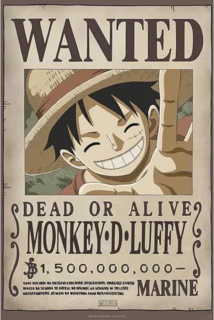 One Piece - Poster Ricercato "Wanted Luffy New 2" 91.5 x 61 cm AbyStyle