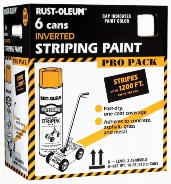 18 Oz RustOleum Professional Striping Spray Paint Contractor White 6 Pack Masonr