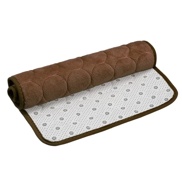 Tappeto doccia bagno 15,7"" x 24"" pile corallo tappetini antiscivolo lavabili - marrone scuro