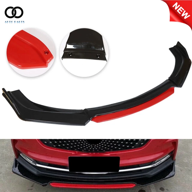 FRONT BUMPER LIP Spoiler Splitter Protector 2 Layer Glossy Black