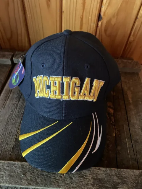 Michigan Wolverines Michigan Hat Blue Yellow Adjustable Football NCAA NWT