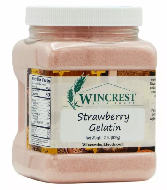 WinCrest Strawberry Gelatin - 2 Lb Tub - Free Expedited Shipping!