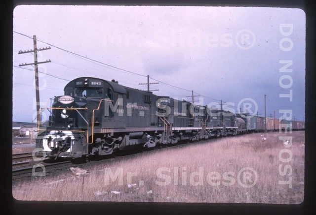 Duplicate Slide NYC New York Central ALCO RS32 8043 & 3 More RS32s Action