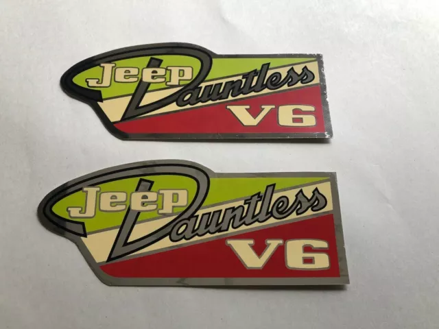 Aufkleber Jeep Jeepster CJ5/6 Dauntless 225 V6 Ventil Abdeckung Aufkleber Set