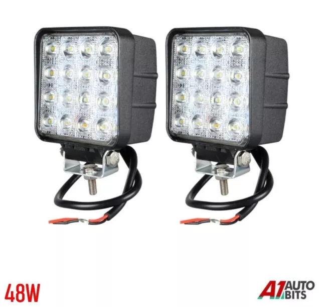 2x 12v 24v Led Work Lamp Spot Lights Bar 48w Offroad Truck Suv Car Atv Boat 4X4