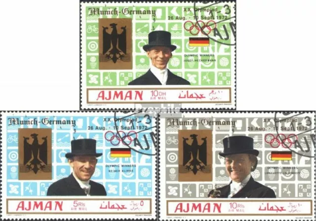 Ajman 463A-465A (kompl.Ausg.) gestempelt 1969 Sommerolympiade ´72, München