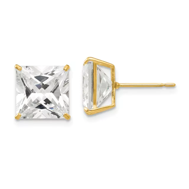 14k 9mm Square CZ Post Earrings XD42CZ