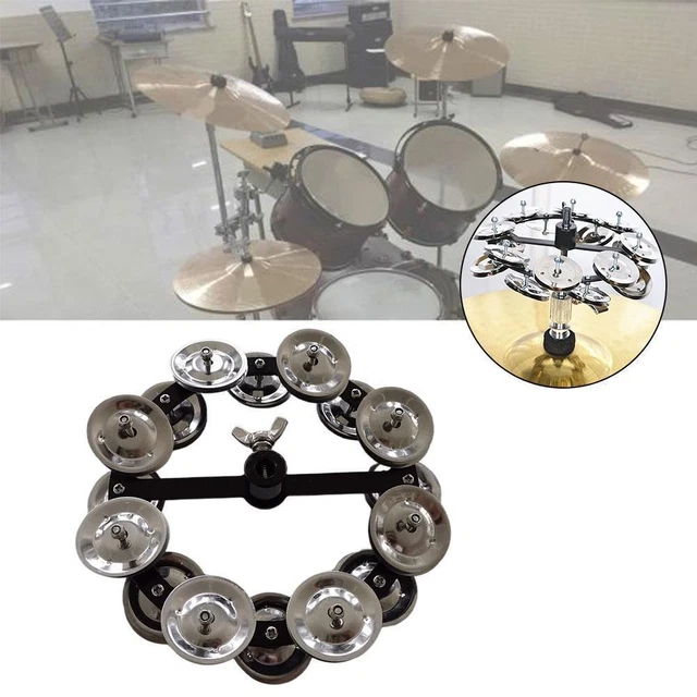 Portable Percussion Hi-Hat Tambourine with Row Alloy Accessories Musical O0A1