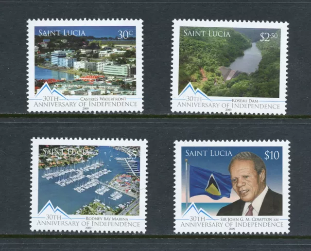 X889 St.Lucia 2009 Indépendance Dam Drapeau Marina 4v. MNH