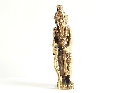 Thailand Amulet Buddha Statue Lersi Ruersi Standing Hermit Monk Gold Ornament 2"