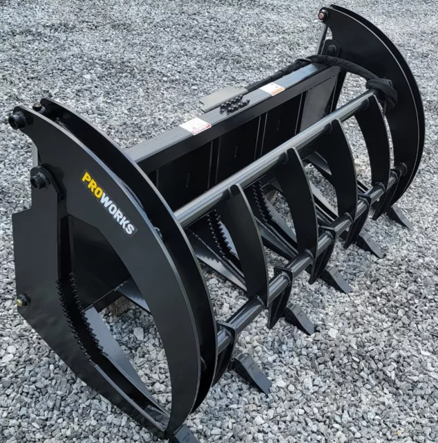 72" Severe Duty Root Rake Clam Grapple Attachment Fits Skid Steer Quick Attach 72" Severe Duty Root Rake Clam Grapple Attachment Fits Skid Steer Quick Attach
