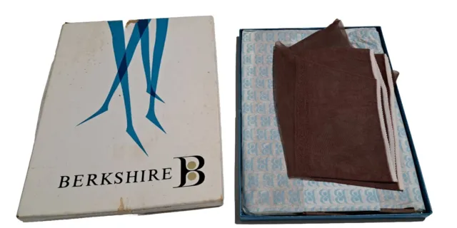 VTG Berkshire Nylon Stockings Original Box Set Of 3 Action Top Twinkle 333 9.5M