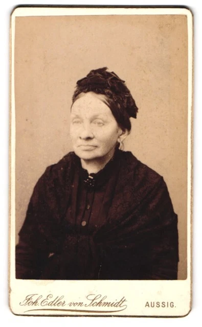 Fotografie Joh. Edler von Schmidt, Aussig, Teplitzerstrasse 13, Ältere Dame mit