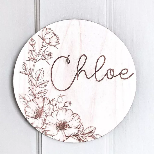 wild roses name plaque | wooden name sign| boho nursery sign |