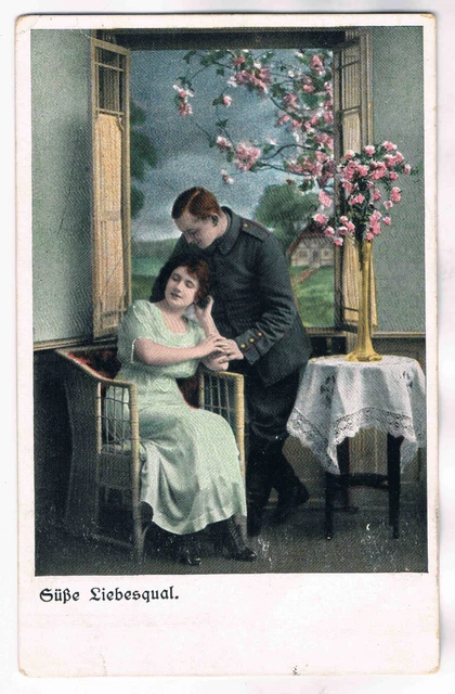 Künstler AK. 1.WK. Fotokarte, Süße Liebesqual - Bremen 7.10.1917