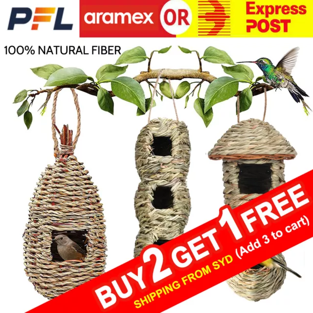 Qttie Bird Nest Breeding Box House Bed Cage Hut Cave Canary Finch Budgie Parrot