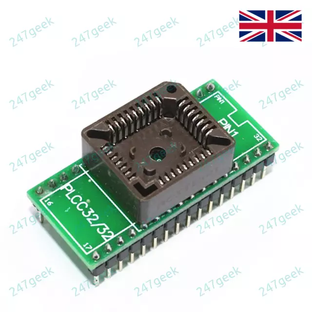 🇬🇧 PLCC32 socket DIP32 Universal Programmer Adapter IC Converter DIL DIP ZIF