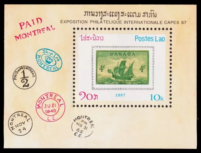 Laos Scott 795 Souvenir Sheet (1987) Mint NH VF C