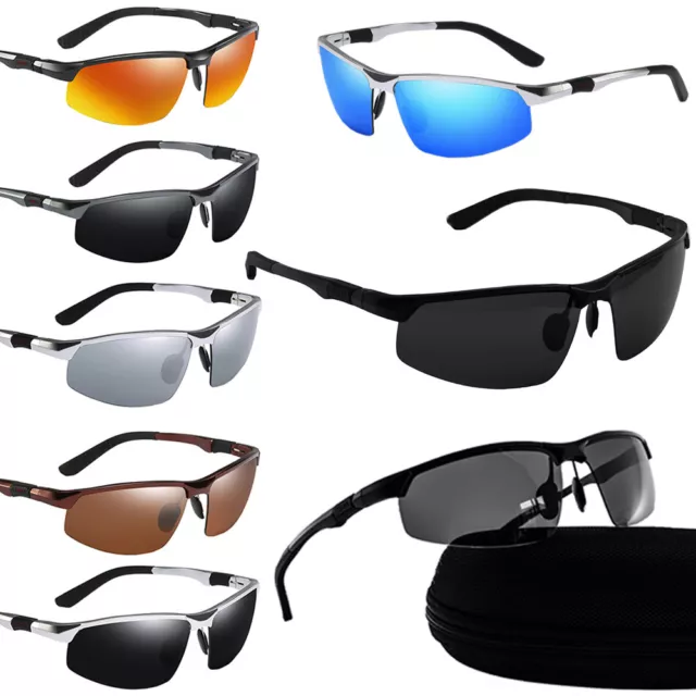 Sonnenbrille Herren Polarisiert Metall UV 400 Schutz Fitness Pilotenbrille