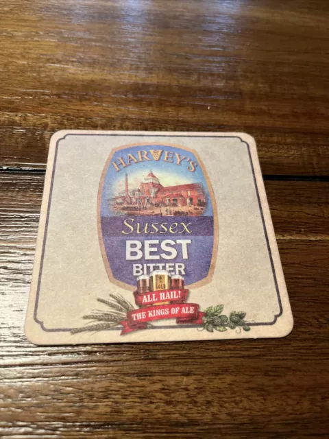 All Hail The Kings of Ale Harvey's Brewery Sussex Best Bitter Beer Coaster