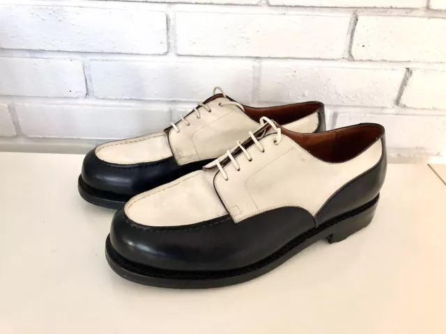 Weston Golf 7E Bicolore Cuir Noir Daim Blanc Chaussure Homme J.M.Weston Derbie