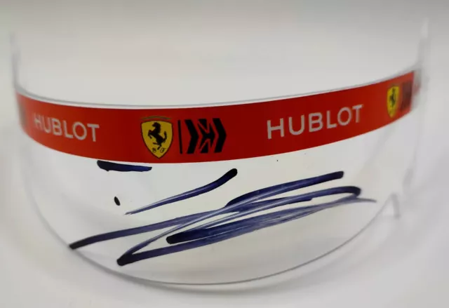 F1,FORMULA 1 CHARLES LECLERC signed 1/2 MINIHELMET visor FERRARI HUBLOT