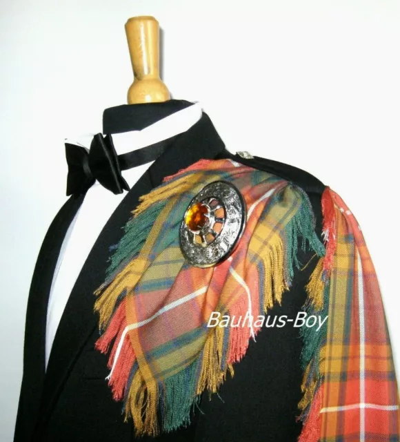 Fly Plaid Tartan Buchanan Ancient Fringed Kilt Made In Scotland Highland Gents