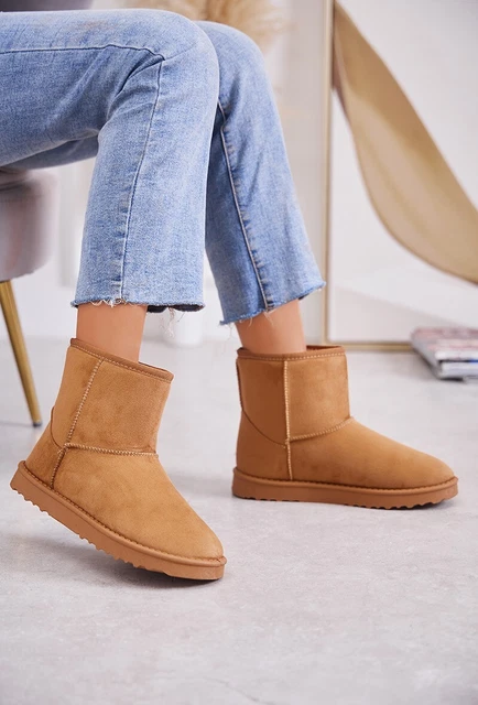 Bottes Fourrées Chaussures femmes Hiver  chaud Boots Bottines Neige, Camel 2