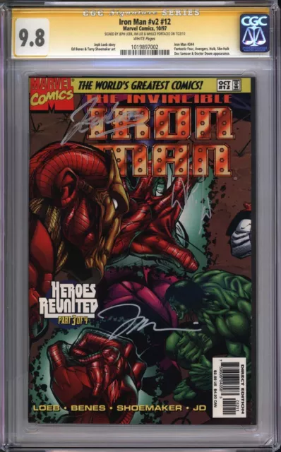 IRON MAN #12 CGC 9.8 SS JIM LEE, JEPH LOEB & WHILCE PORTACIO (vol. 2, 1997)