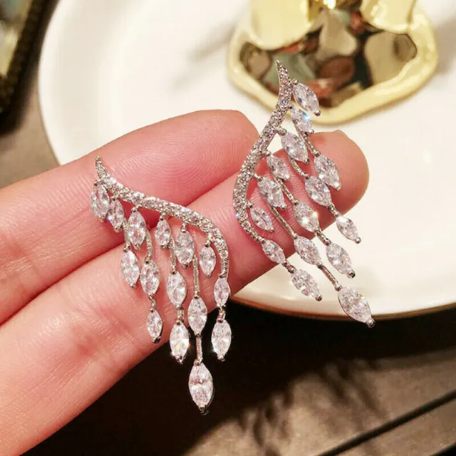 Angel Wings  Silver Stud Earrings for Women Wedding Jewelry Gift A Pair/set