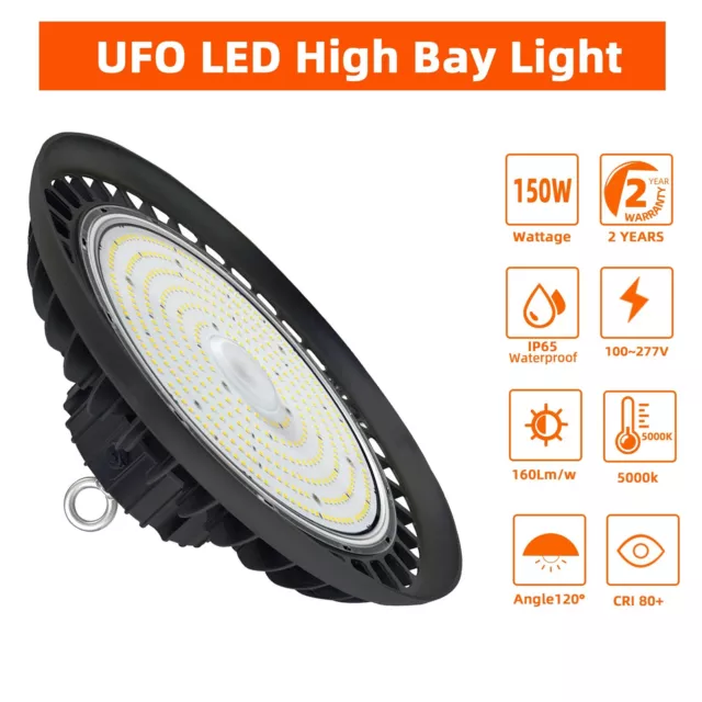 150W UFO LED Shop Lights Commercial Warehouse Workshop Garage Lowbay Area Light