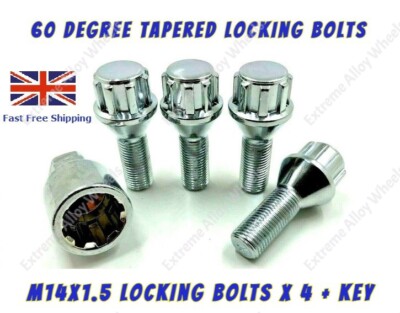 5 x M14X1.5 BULLONI CERCHI IN LEGA 40mm filettatura 19mm TESTA PER MERCEDES CLASSE C E 
