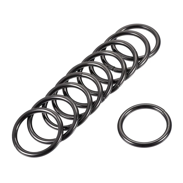 Metallo O Ring 48mm (1,89") ID 3,8mm Spessore Ferro Anelli Nero 10pz