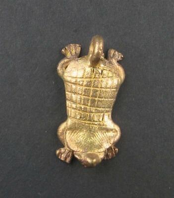 Turtle Brass Pendant from Africa Ghana African Large Hole Handmade