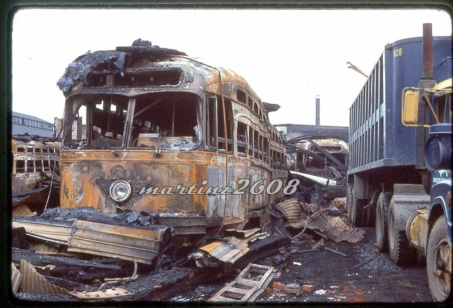 (Db) Orig. Traction/Trolley Slide Septa Woodland Carhouse Fire Scene 5
