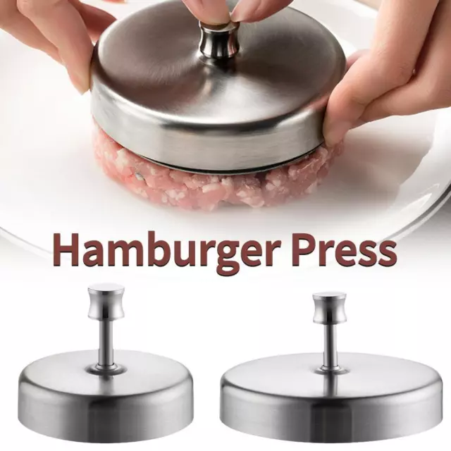 Non-stick Burger Press Hamburger Patty Maker Kitchen Stainless StI1 Mol