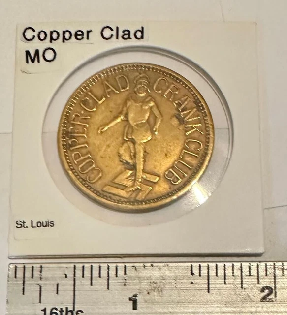 Vintage St. Louis COPPER CLAD CRANK CLUB Token / Coin - Swastika