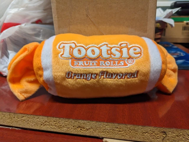 Good Stuff Tootsie Fruit Roll Orange Flavored Stuffed Plush 9" by 3.25"