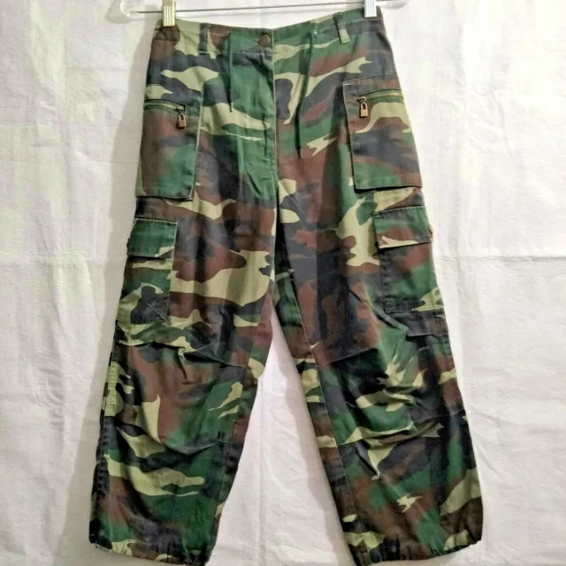 Riflessi Unisex Jogger Cargo Pants Size Youth XL Green Camo Flawed