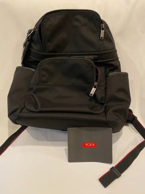 TUMI Alpha Bravo Ballistic Nylon Black Red Compact Laptop Brief Pack Backpack