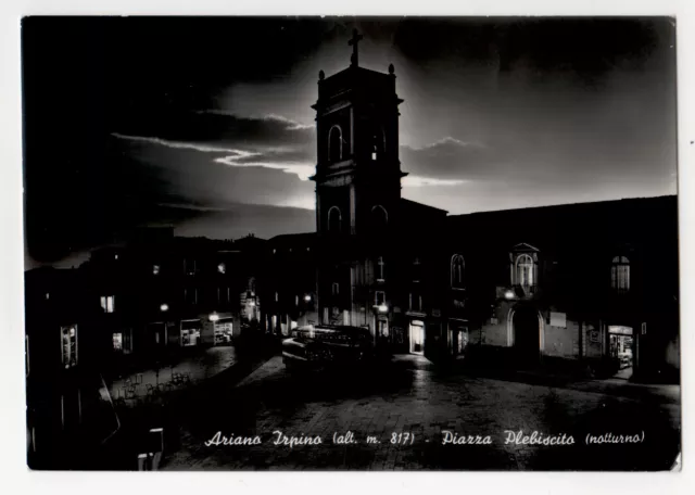 Cartolina Ariano Irpino Piazza Plebiscito Notturno Viaggiata 1964  Avellino