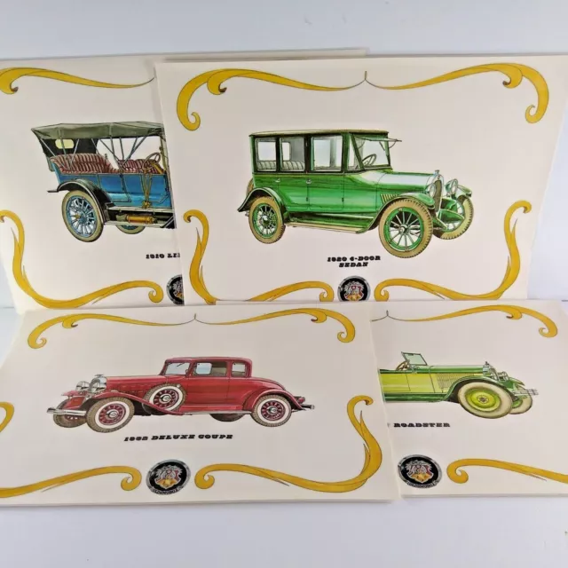 VTG Classic Car Oldsmobile Placemats Laminate Double Sided Set Of 4 1972 Retro